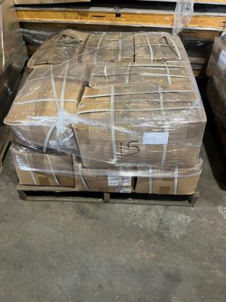 Full pallet of AeroGlove biodegradable gloves, model 3697BC, 1,200 per case, shrink-wrapped, new condition.