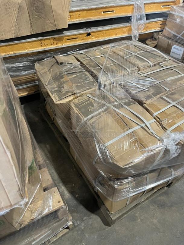 Full pallet of AeroGlove biodegradable gloves, Model 3697BC, 1,200 per case. Brand new, still in wrapped packaging.