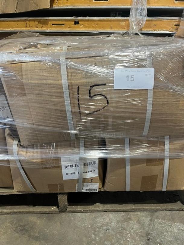 AeroGlove Model 3697BC full pallet with 1,200 biodegradable gloves per case. Brand new and shrink-wrapped.