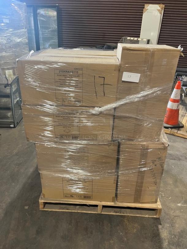 Pack N’Wood 12 oz. Kray Box, Model 210KRAYB115, full pallet, 250 per case, display window lid, new condition.