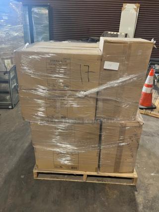Pack N’Wood 12 oz. Kray Box, Model 210KRAYB115, full pallet, 250 per case, display window lid, new condition.