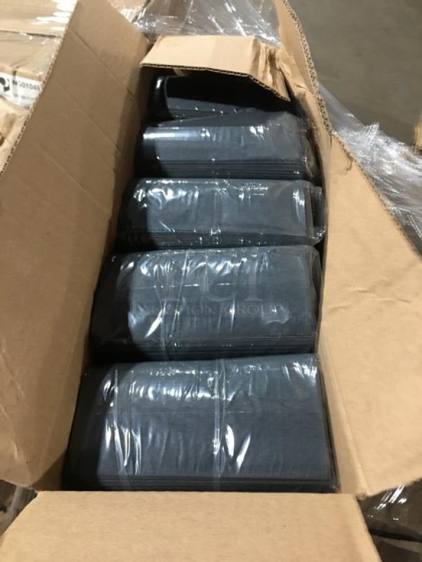 Brand new pallet of Paterson Pacific Parchment black 2-ply dinner napkins, Model NG01046, 1,000 per case, wrapped in plastic.