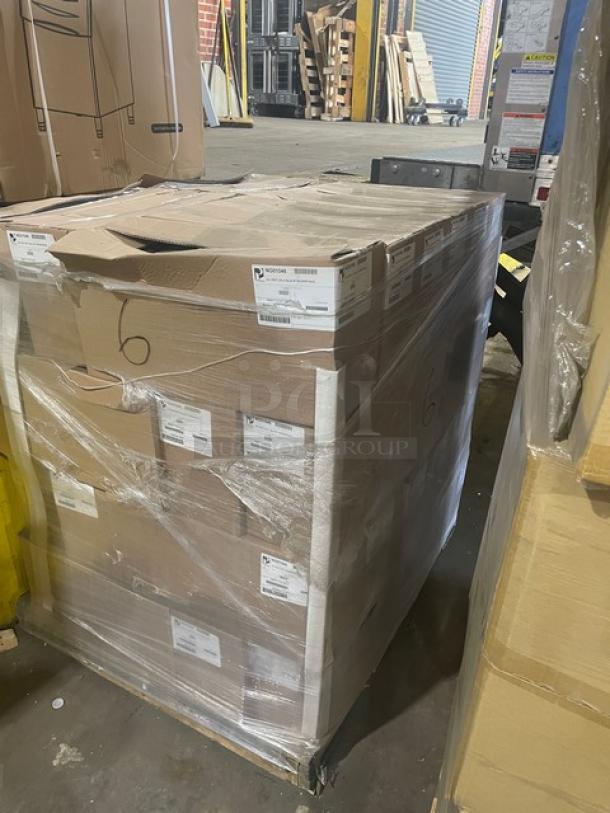 Full pallet of Paterson Pacific Parchment NG01046 commercial black 2-ply dinner napkins, 1,000 per case, brand new condition.