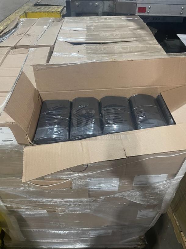 Full pallet of Paterson Pacific Parchment commercial black 2-ply dinner napkins, model NG01046, 1,000 per case, brand new.