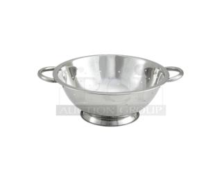 Brand new Winco 5 Qt stainless steel perforated colander with handles, model COD-5, commercial quality.