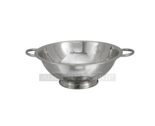 Brand new Winco 14 Qt. stainless steel perforated colander, Model COD-14, with handles, ideal for commercial use.