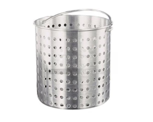 Adcraft Hyperipon3 Series 60 Qt. Aluminum perforated steamer basket with pail handle, model H3-SB54.