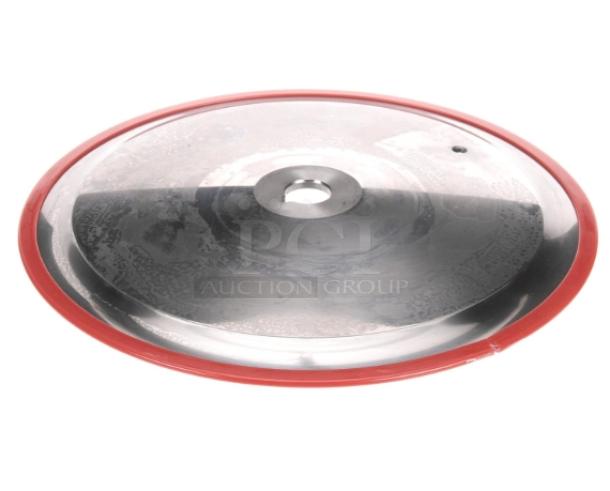 Brand new Berkel commercial gravity feed slicing knife, model 01-403675-00070. Features: stainless steel, red edge.