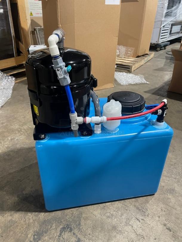 Brand new Pentair Everpure OP175/16 commercial reverse osmosis system with 16-gal storage tank, 120V, electric powered.
