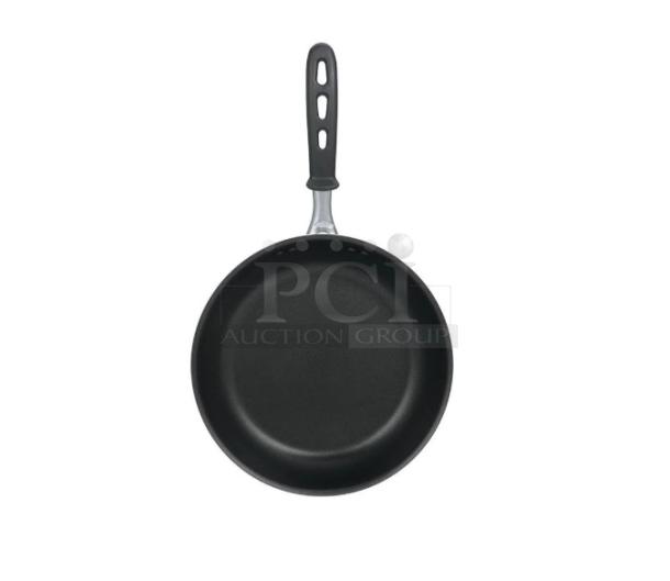 Brand new Vollrath Wear-Ever 67610 10" aluminum fry pan with Steel Coat X3, black grip handle.