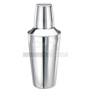 Winco BS-1P bar shaker set, 16 oz, mirror finish stainless steel. Brand new condition, commercial-grade quality.