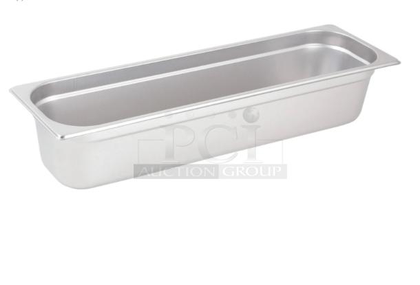 Winco Commercial Stainless Steel ½-Size Long 4" Deep Anti-Jam Hotel Pan, Model SPJH-4HL, brand new condition.