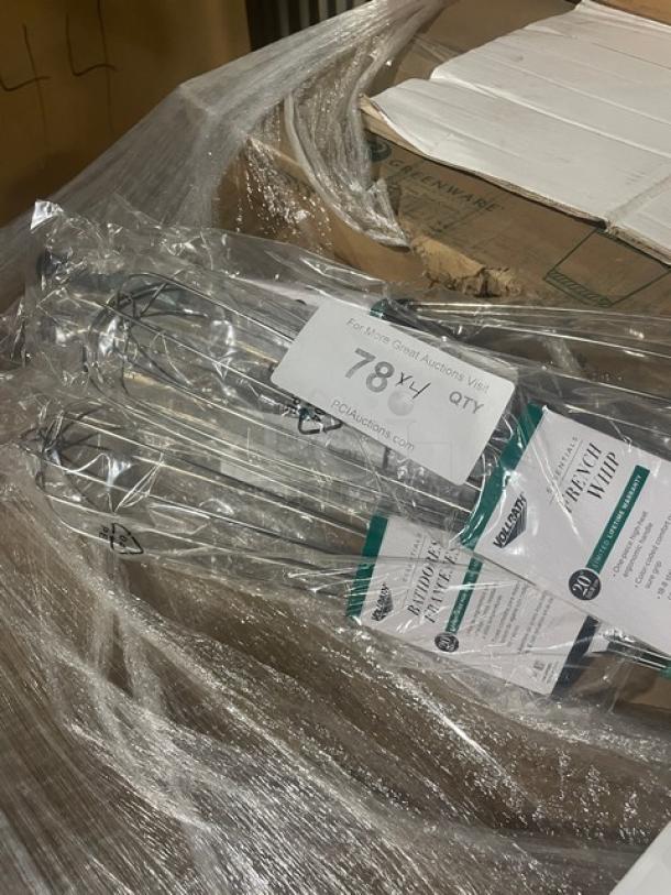 Brand new Vollrath Jacob's Pride Series 20" French Whip, stainless steel, nylon grip, Model 47095, in packaging.