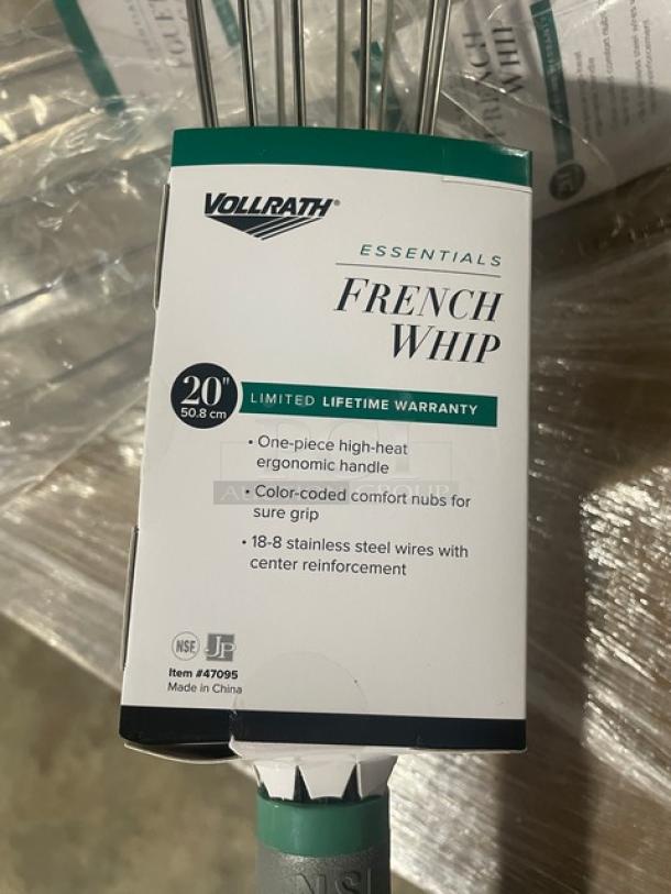 Vollrath Jacob's Pride 20" French Whip, Model 47095, stainless steel, ergonomic nylon grip, brand new with packaging.