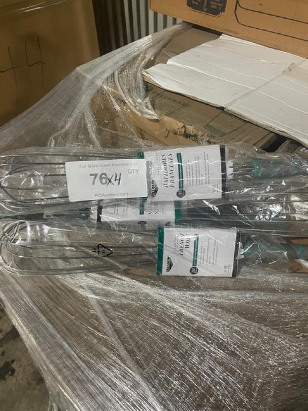 Brand new Vollrath Jacob's Pride 20" stainless steel French whip, model 47095, with nylon grip handle, in packaging.