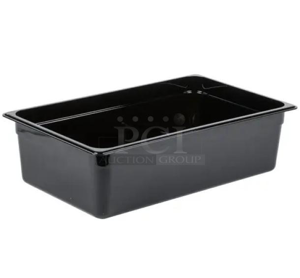 Brand new Cambro Black Onyx food pan, model 16HP771, full-size, 6" deep, high heat, durable commercial use.