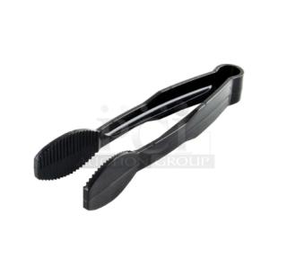 Cambro Lugano Series 6" black flat-grip serving tongs, model TG6110, brand new, commercial use, 12 per case.