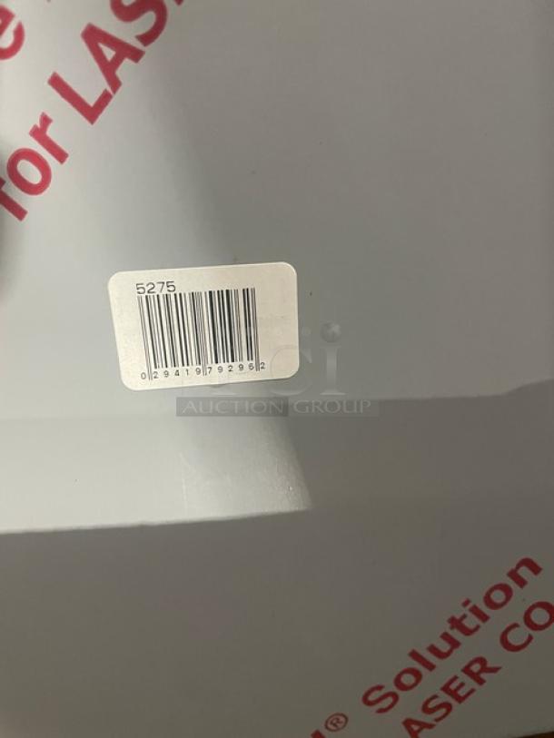 Brand new Vollrath Wear-Ever Series cheesecake pan, aluminum alloy, 18"x13"x3", Model 5275, with barcode label shown.