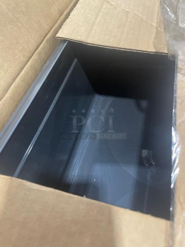 Brand new Cambro Black Onyx full-size 6” deep high heat food pan, model 16HP771, in original packaging.