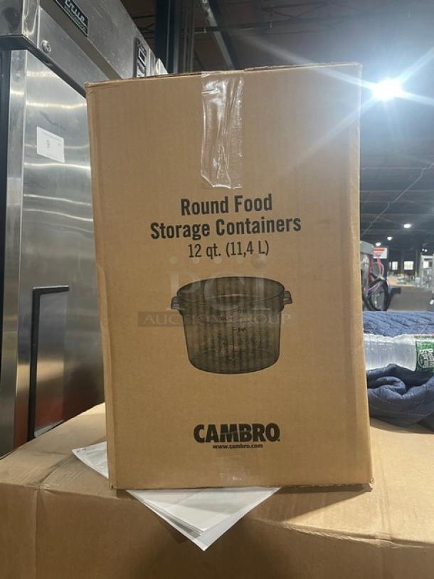 Cambro RFS12148 12 Qt. White Food Storage Container, brand new in box, commercial-grade, durable construction.