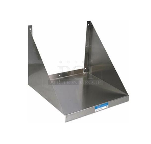 BK Resources stainless steel 24"x18" wall mount microwave shelf, model BKMWS-1824, scratch-n-dent condition.