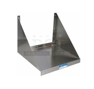BK Resources stainless steel 24"x18" wall mount microwave shelf, model BKMWS-1824, scratch-n-dent condition.