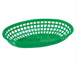 Winco Winware Series green oval fast food serving basket, Model POBG, brand new. Sold in cases of 12.