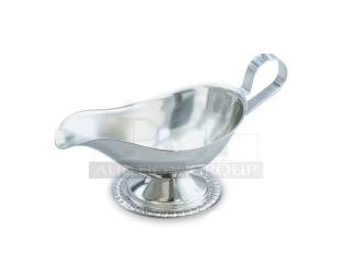 BRAND NEW Vollrath 8 oz stainless steel gravy boat, mirror shine, gadroon style base, model 47578.