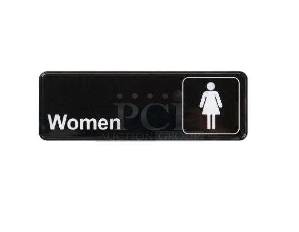 Winco SGN312 "Women" sign, black, commercial use, brand new, features text and symbol, durable design.