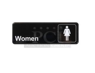 Winco SGN312 "Women" sign, black, commercial use, brand new, features text and symbol, durable design.