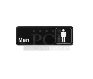 New Winco SGN311 black "Men" sign, commercial use, 4X your bid, sleek design, durable material.