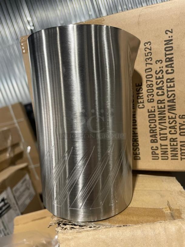 Brand new Cocktail Kingdom Mixtin 21 oz. stainless steel stirring tin with vacuum insulation and etched Pandan leaf design.