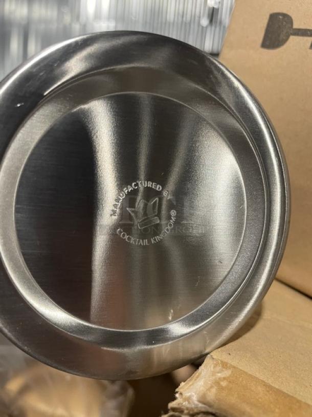 BRAND NEW Cocktail Kingdom 21 oz double-walled stainless steel stirring tin, Pandan leaf design, etched logo on base.
