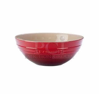 Le Creuset Cerise Red Stoneware 6" Round Multi-Bowl, 20 oz, Model 91013915060000, brand new, set of 3 per case.