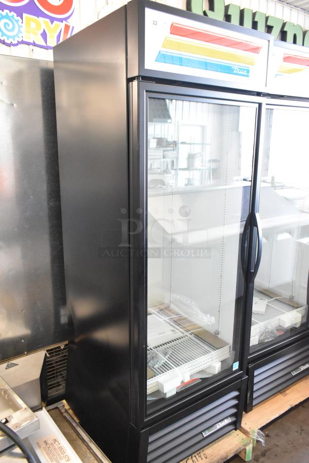 BRAND NEW 2025 True GDM-23-HC Metal Single Door Cooler, poly-coated racks, 115 Volts, minor cosmetic dents visible.