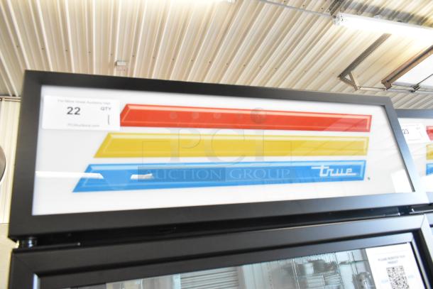 2025 True GDM-23-HC Single Door Cooler Merchandiser, scratch and dent, with poly coated racks and multicolor design.