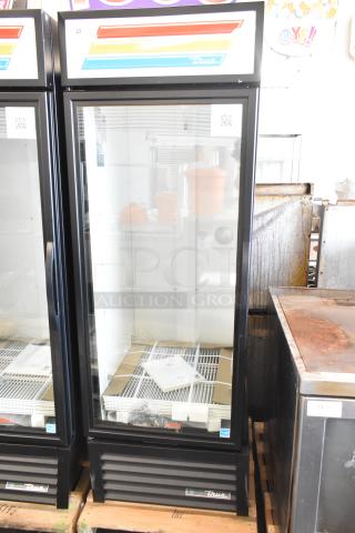Brand new 2025 True GDM-23-HC single door reach-in cooler, scratch and dent, with poly-coated racks, 115V, 1 phase.