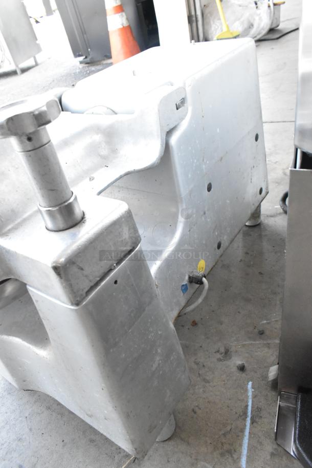 Univex metal commercial countertop buffalo chopper with S blade, showing sturdy construction. Used condition.