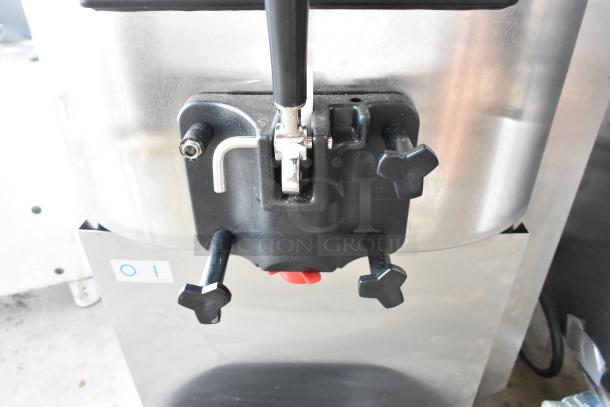 Taylor C709-27 stainless steel soft serve ice cream machine, commercial countertop model, single flavor, air-cooled, 208-230V, 1 phase.