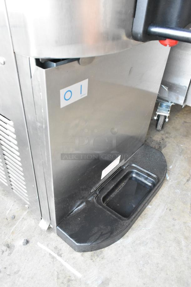 Taylor C709-27 stainless steel countertop soft serve machine, single flavor, air cooled, 208-230V, 1 phase, visible markings.