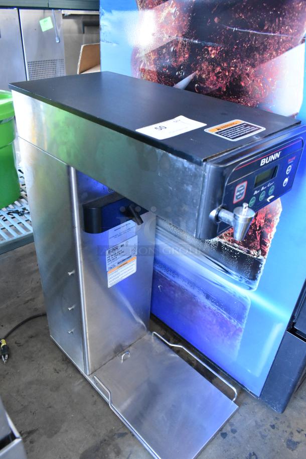 Bunn ITCB-DV Iced Tea Machine, stainless steel, 120V, 1 phase, commercial countertop model, visible control panel and label.