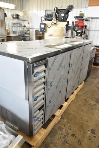 Beverage-Air DD78HC-1-S stainless steel commercial kegerator, new scratch and dent, with protective film, 4 half-keg capacity.