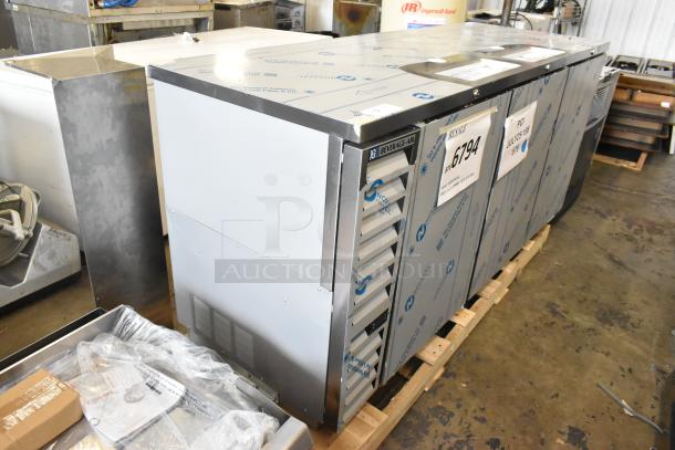 Beverage-Air DD78HC-1-S stainless steel kegerator, scratch and dent, 4 half-keg capacity, double tap, 115V, on pallet.