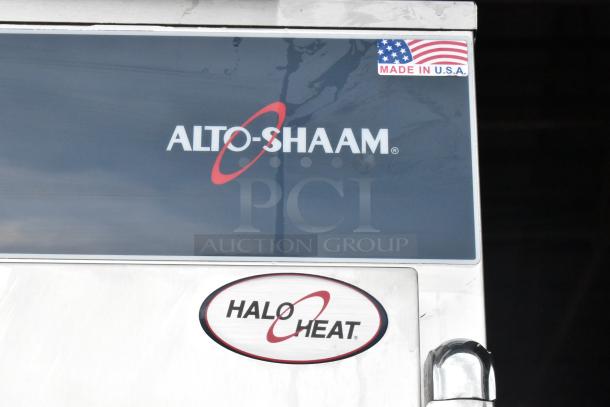 2022 Alto Shaam 1200-UPS stainless steel commercial heated holding cabinet. Features "Made in USA" and "Halo Heat" labels.