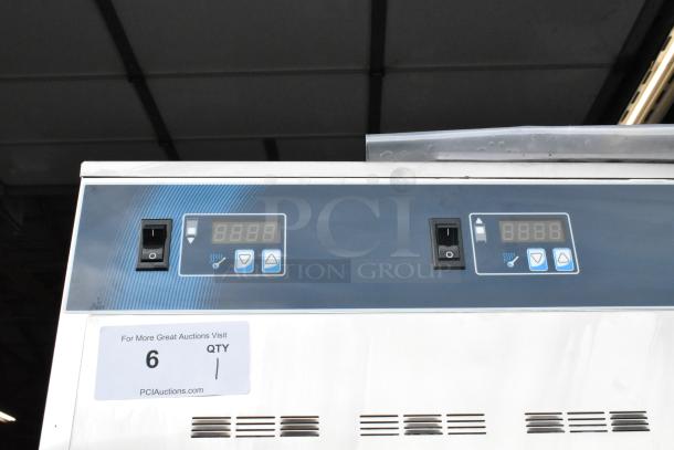 2022 Alto Shaam 1200-UPS heated holding cabinet, stainless steel, digital controls, commercial casters, 120V, 1 phase.