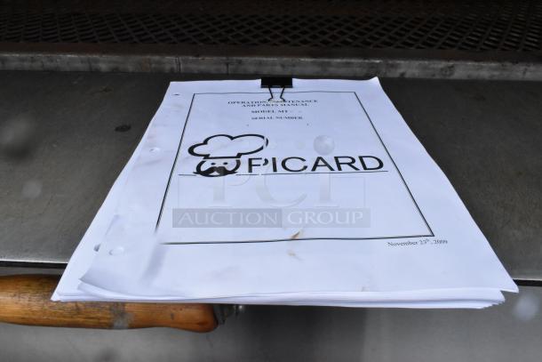 Picard MT-8-24 stainless steel propane gas pan revolving tray oven with hood. 180,000 BTU. Includes operation manual.