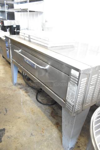 Bakers Pride EP8-5736 Stainless Steel Commercial Floor Style Electric Powered Single Deck Pizza Oven w/ Cooking Stones on Metal Legs. 208 Volts, 3 Phase. - Item #1199649