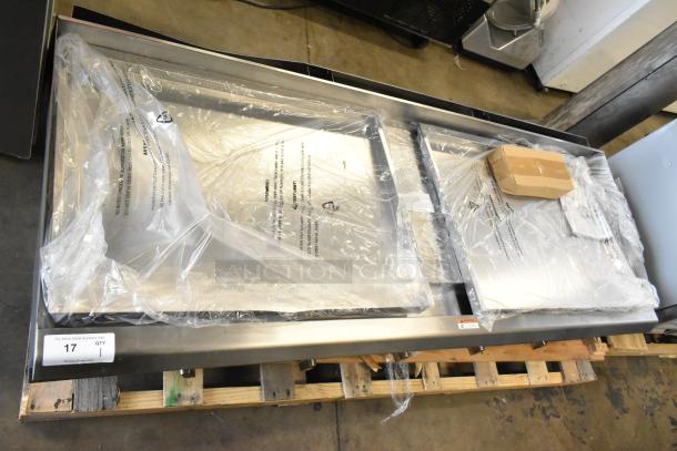 BRAND NEW Cooking Performance Group 351GTCPG72NL, 72" stainless steel gas griddle, 180,000 BTU, scratch and dent, thermostatic controls.