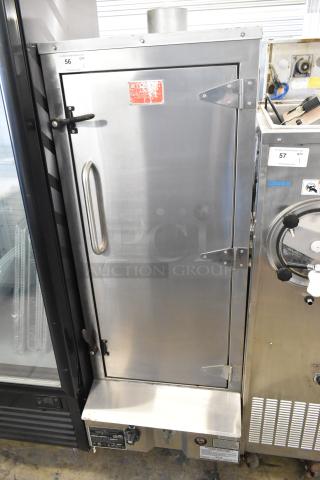 Town SM-24-R-SS-P stainless steel commercial propane gas Chinese smoker, upright design, with visible control labels.