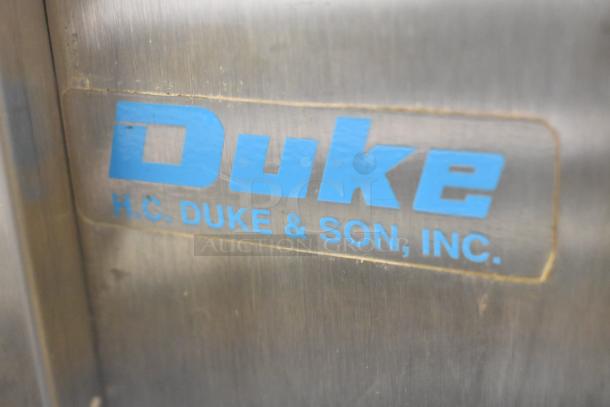 Duke Electro Freeze 145-214 stainless steel slushie machine label, commercial casters, single flavor, 115V, 1-phase.